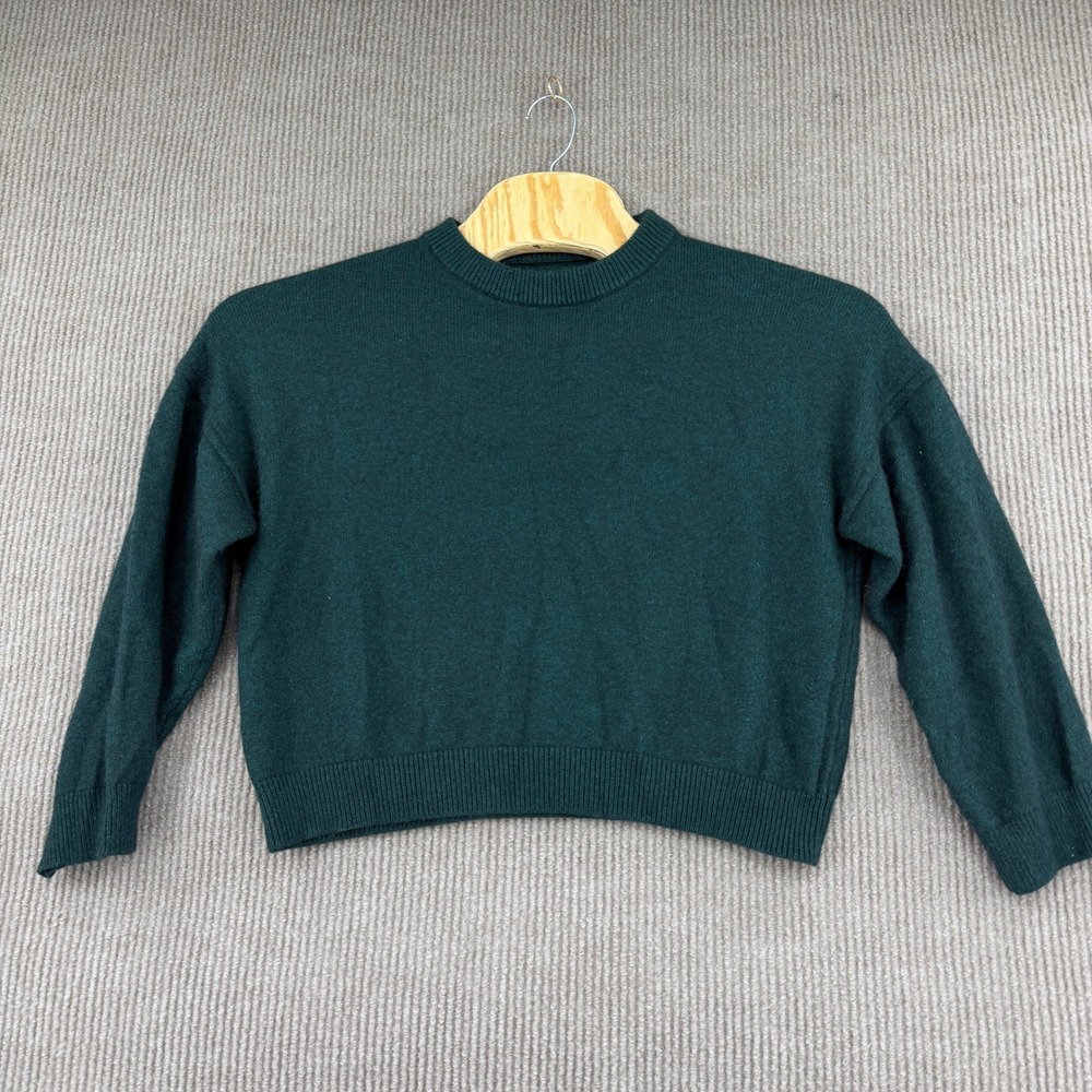 The Reset Sweater Women Small Green Wool Cashmere Blend Crewneck